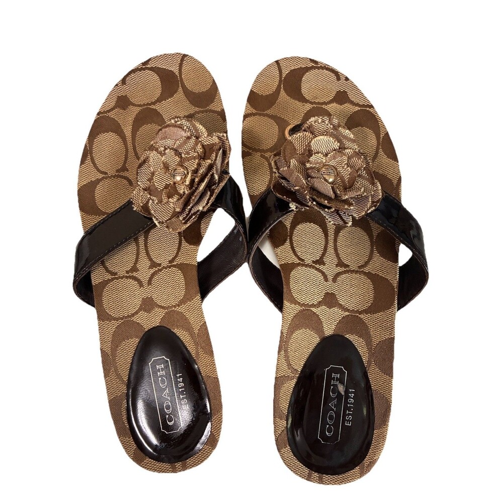 Coach Women’s Samira Brown Monogram Sandals Size 5